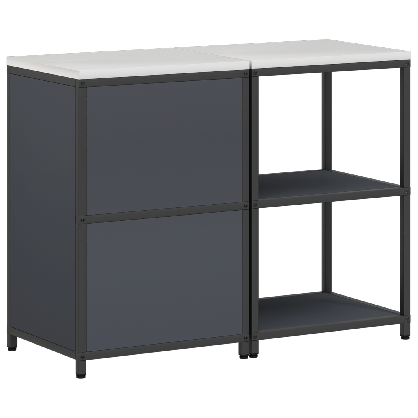Keukenopslag set met plank met opslag met de deur Verstelbaar 2 pcs Antraciet 120 x 50 x 92 cm