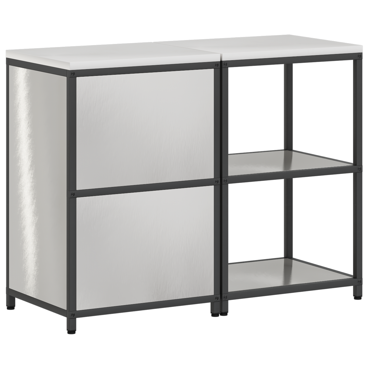 Keukenopslag set 2 pcs Zilver 120 x 50 x 92 cm Roestvrij staal