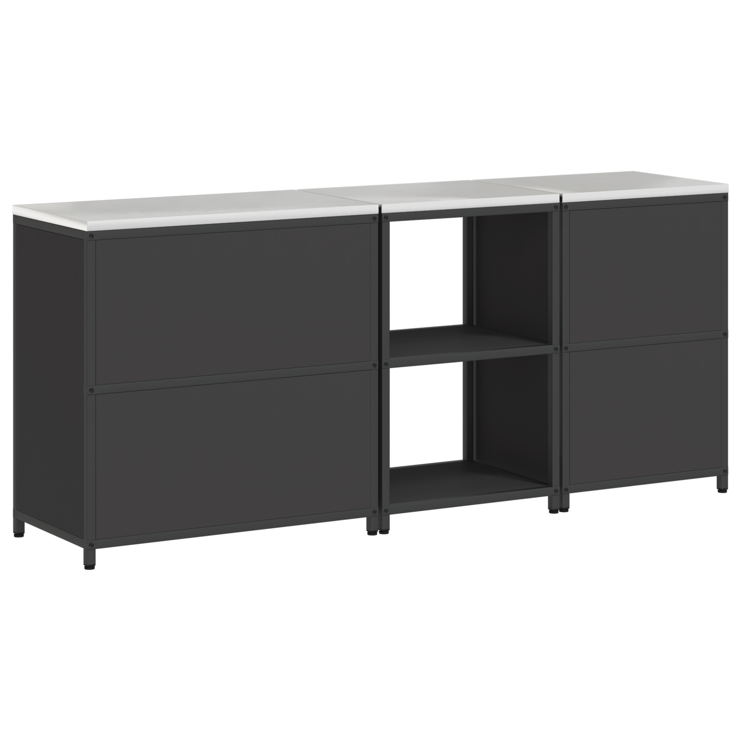 Keuken Opslag Set met plank Anders met opslag met de deur 3 pcs Zwart 210 x 50 x 92 cm