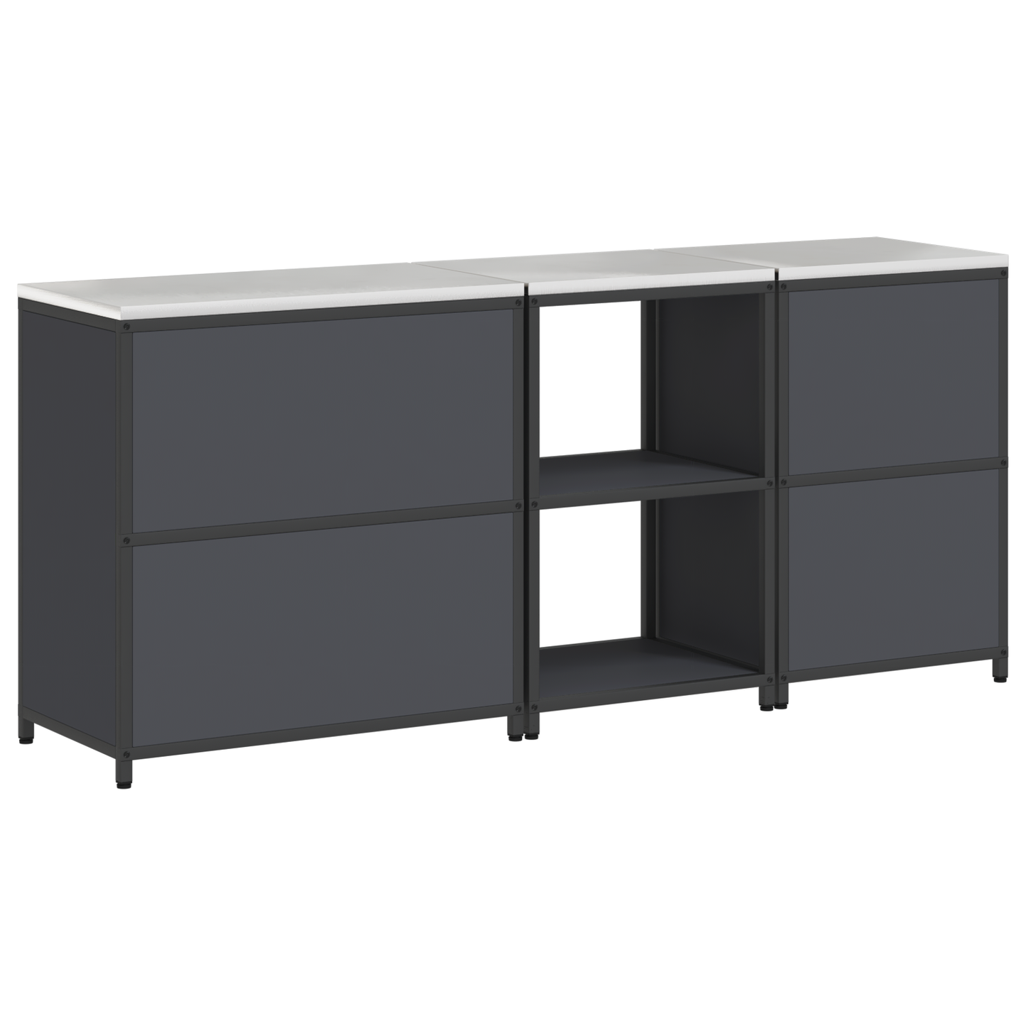 Keuken Opslag Set met plank Anders met opslag met de deur 3 pcs Antraciet 210 x 50 x 92 cm