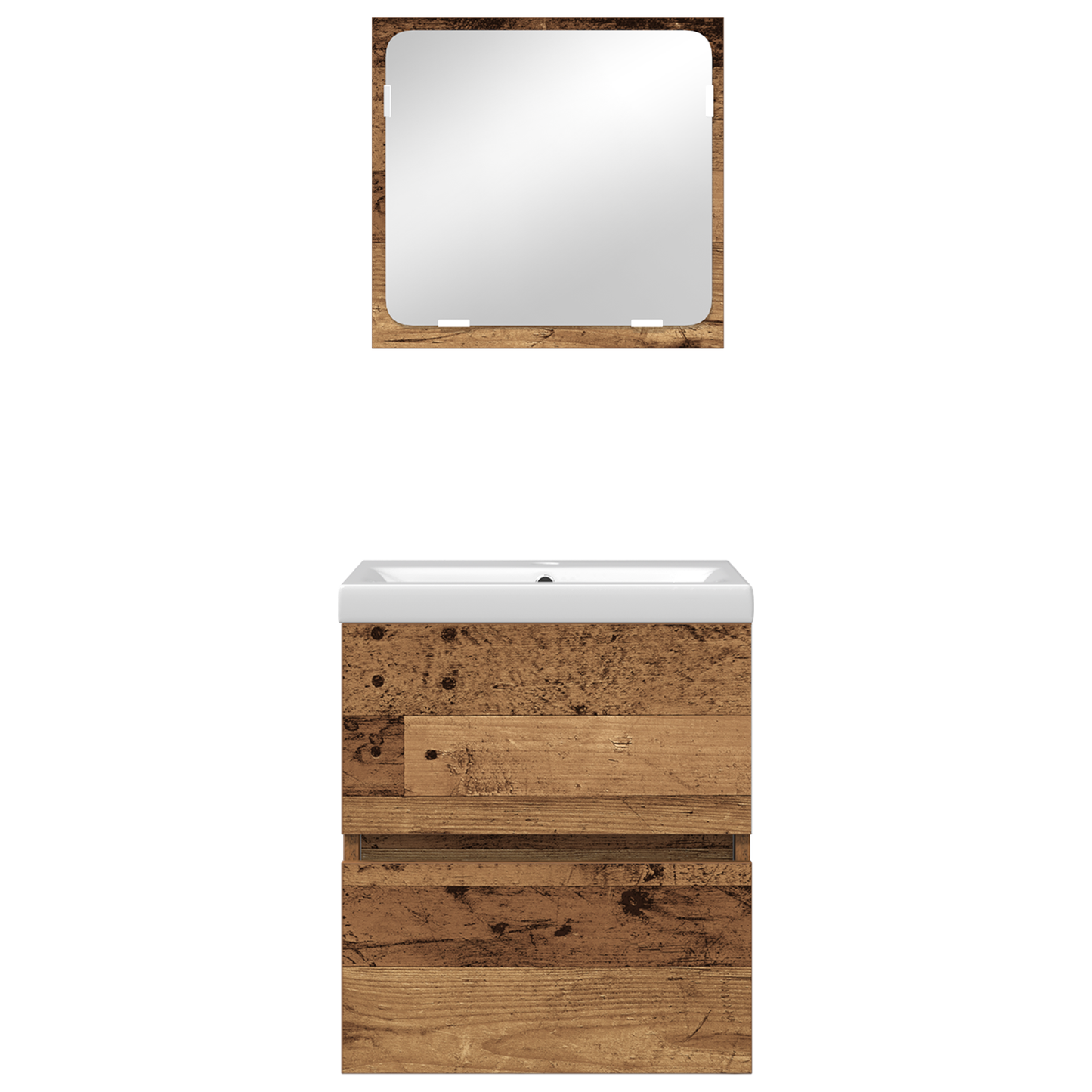 Badkamermeubelset met lade 3 pcs Artisan eiken en Wit Medium