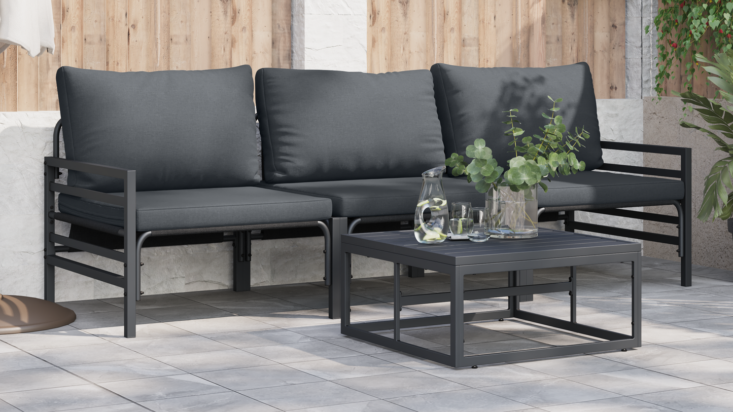Tuin Sofa Set 3 pcs Antraciet Staal