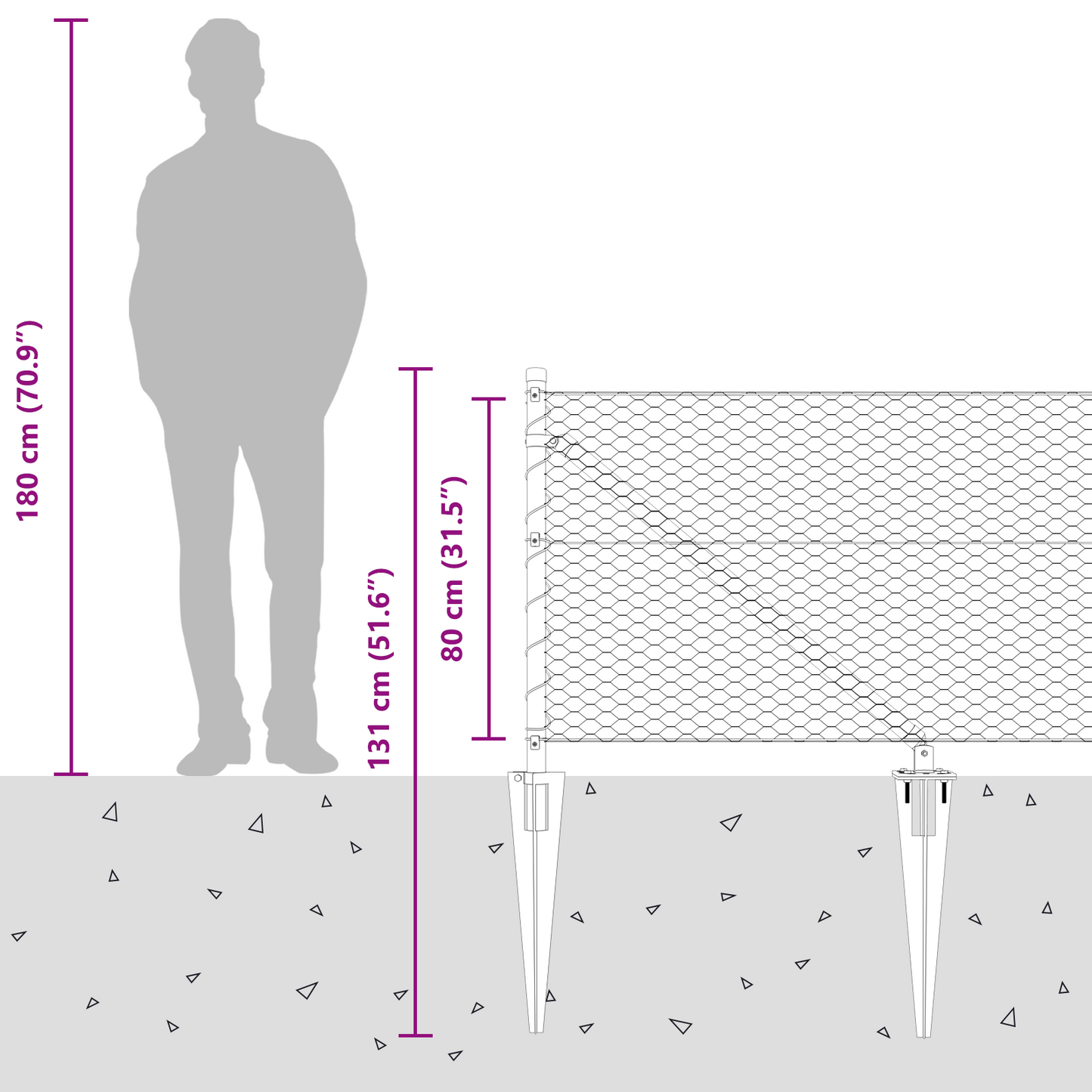 Hexagon Hek Grijs 0.8x50 m Staal