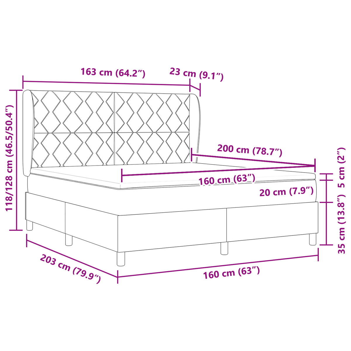 Boxspringbed met matras stof lichtgrijs 160x200 cm