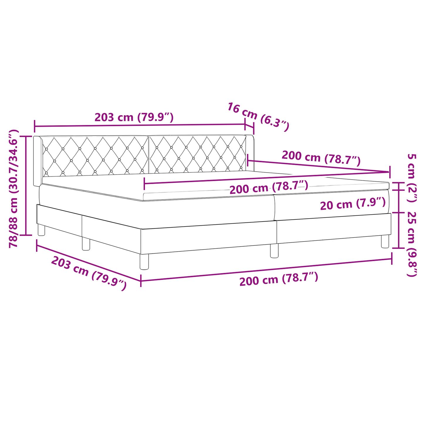 Boxspringbed met matras fluweel donkergrijs 200x200 cm