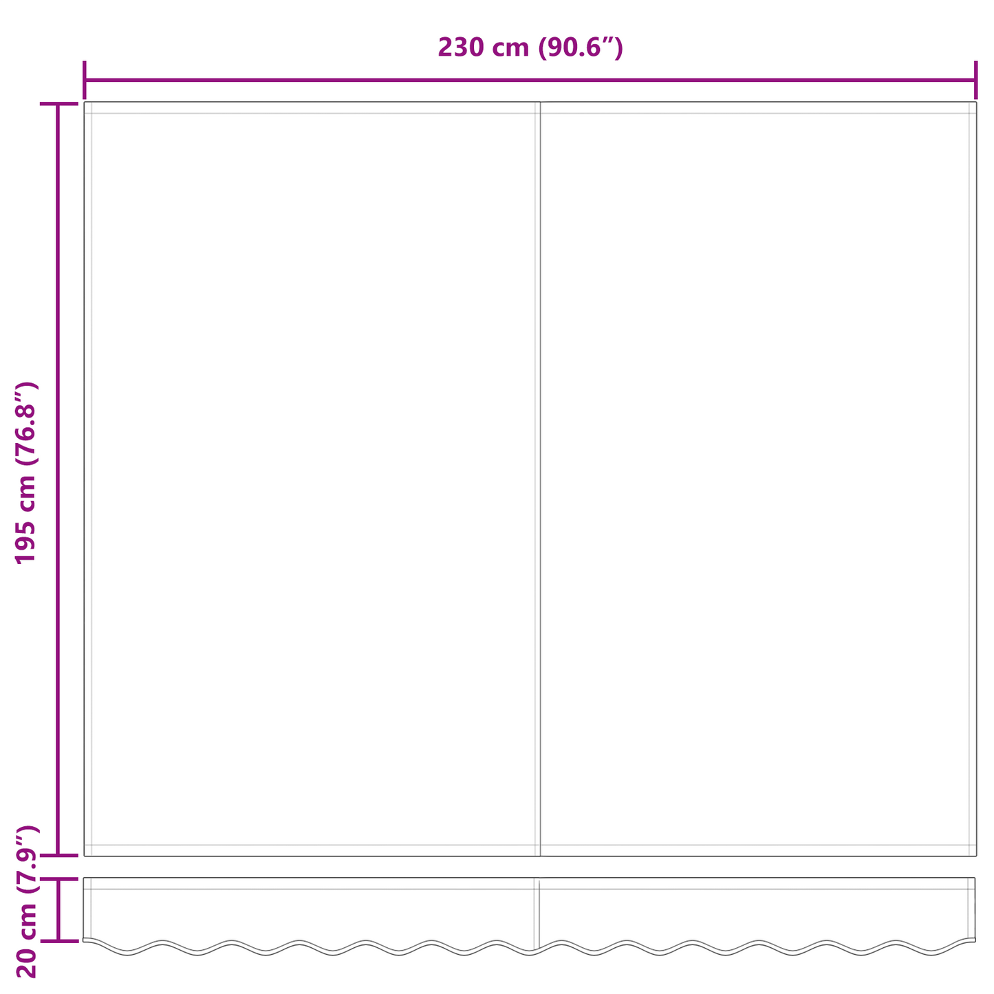 Zonnescherm Vervangend Stof voor 2.5x2 m Frame in Crème