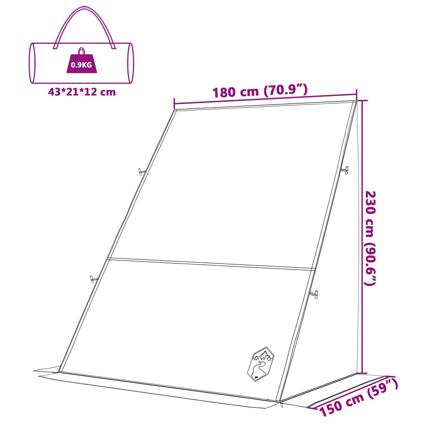 Waterbestendige Tent 190 x 150 x 230 cm