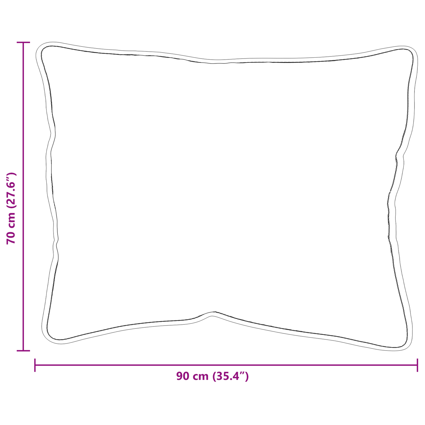Kussens 2 pcs Wit 70 x 90 cm 85gsm 100% polyester