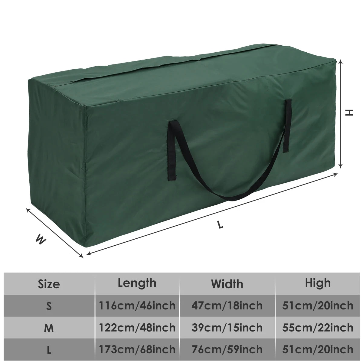 Opbergtas tuinkussens 173x76x51 cm Oxford waterdicht
