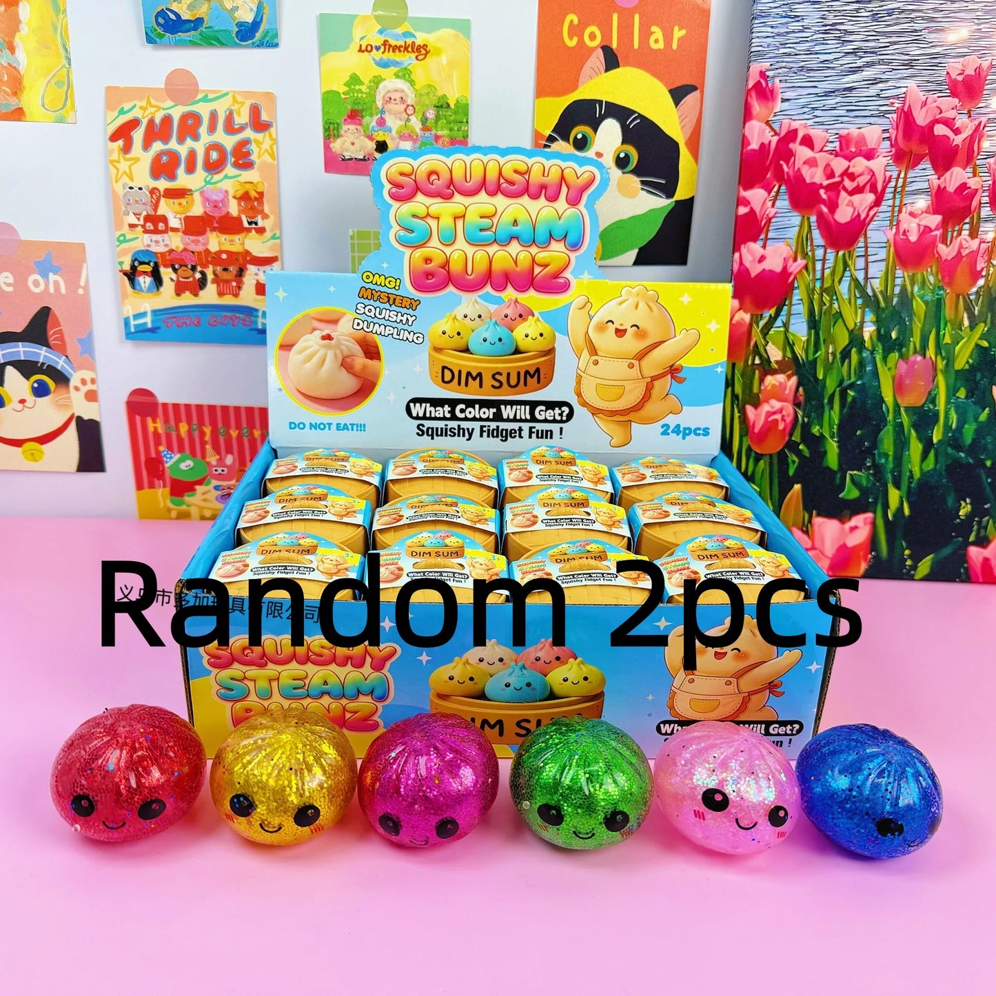 Squishy Glitter Dumpling met bewaardoos