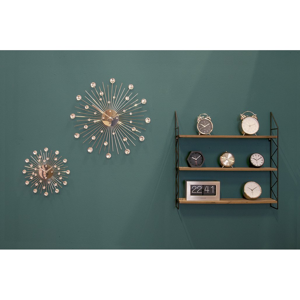 Wandklok Sunburst groot kristallen