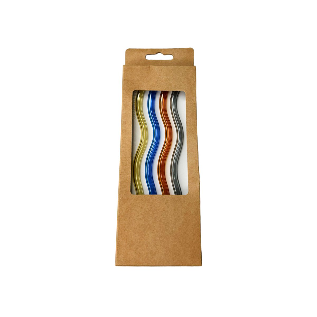 Glazen rietjes 4 stuks multicolor 8x1,5x23 cm