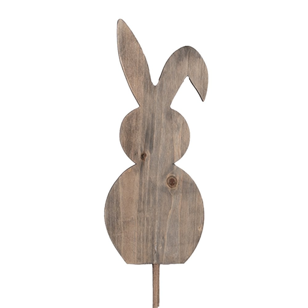 Tuinsteker konijn 100 cm bruin hout