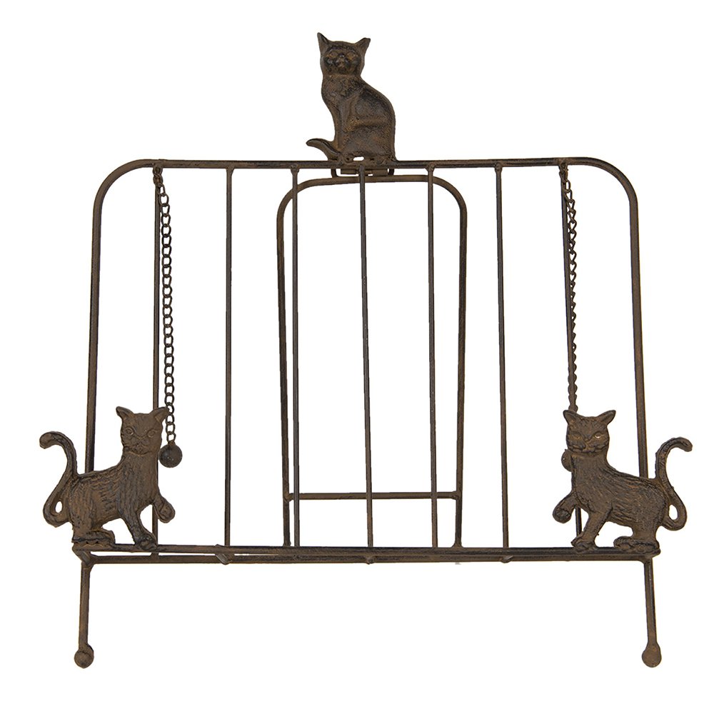 Kookboekstandaard 38x25x38 cm Bruin IJzer Katten Boekenhouders
