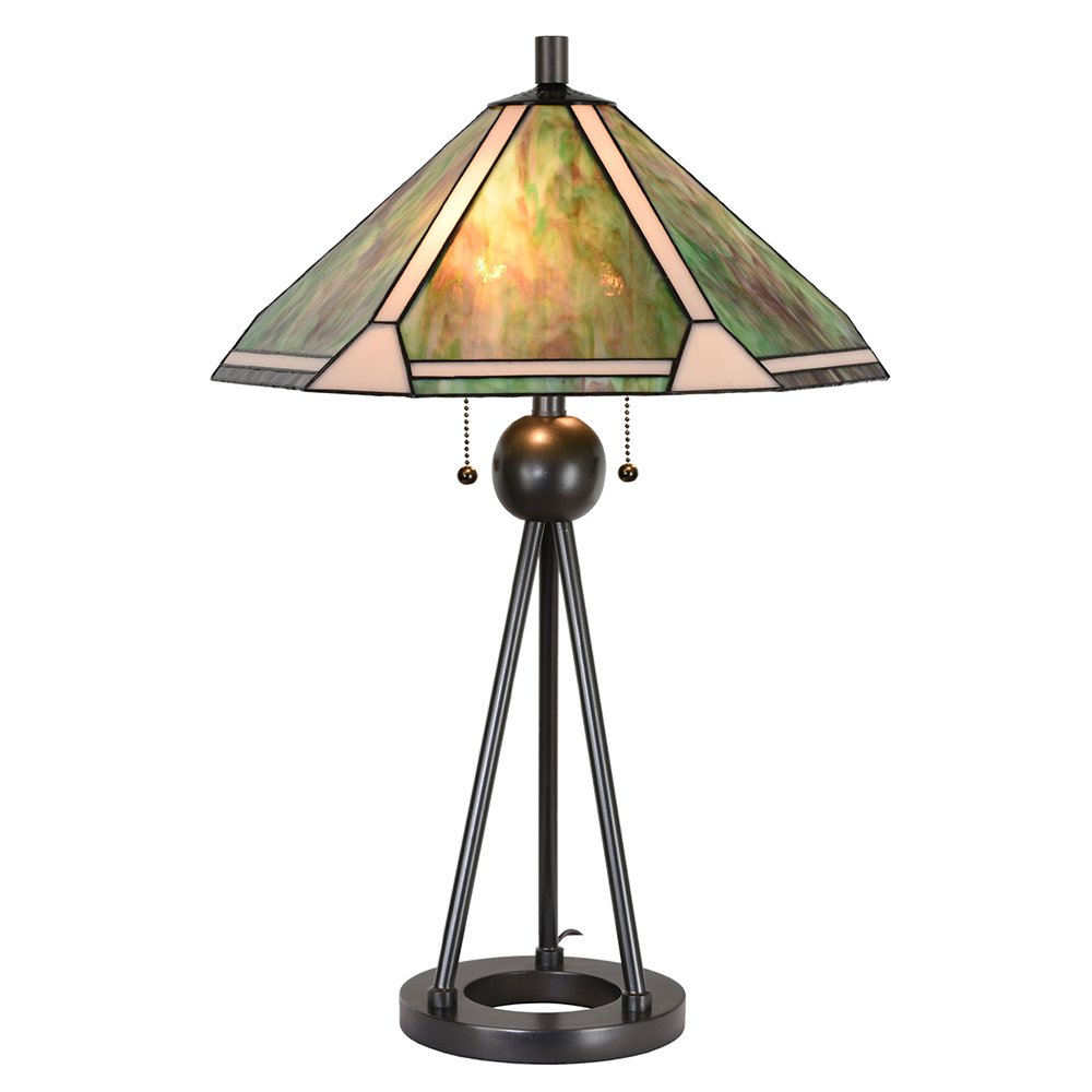 Tafellamp Tiffany Ø 50x73 cm groen bruin metaal