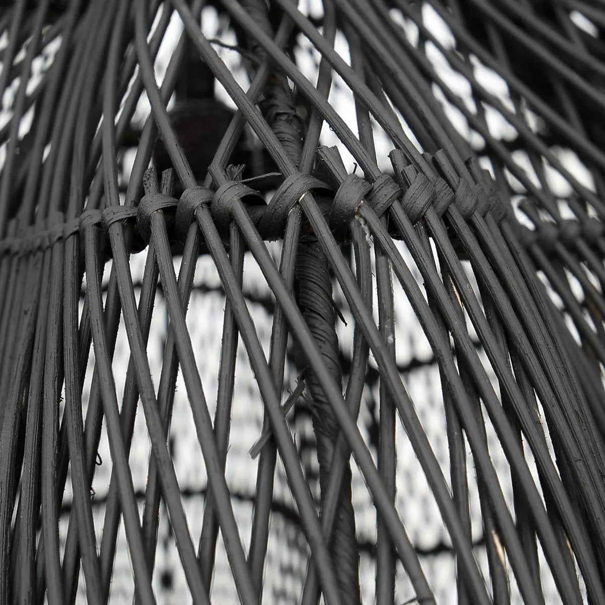 Hanglamp rotan 110x110x80 cm zwart