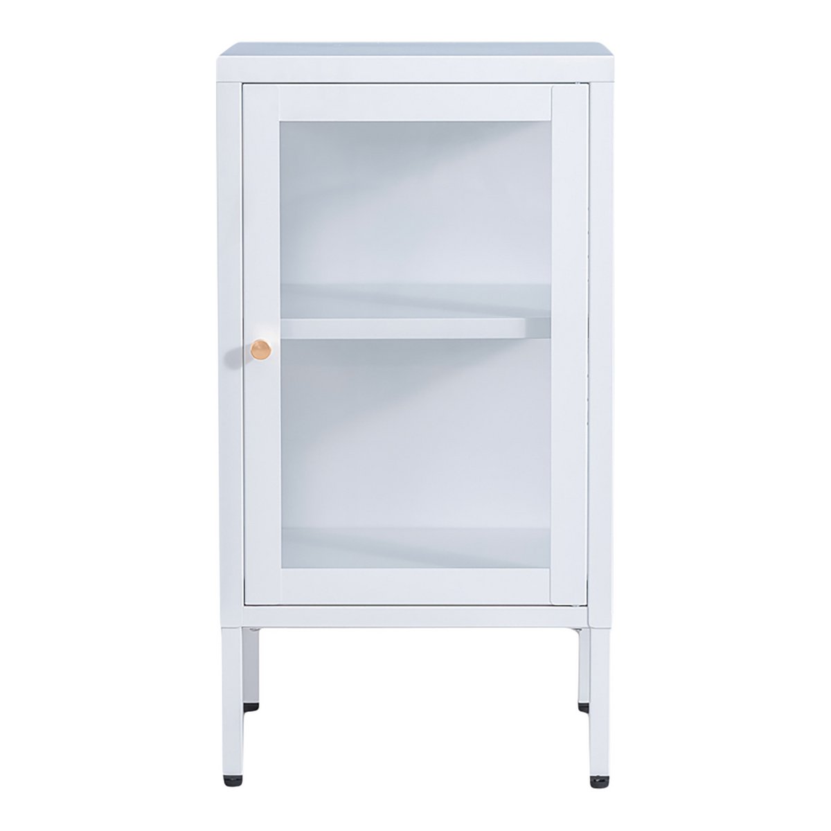 Vitrinekast Dalby 38x35x70 cm wit staal glas