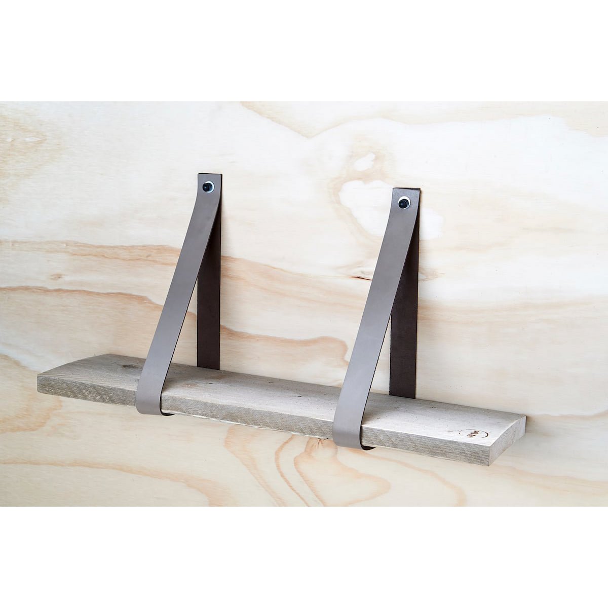 Leren plankdragers set taupe