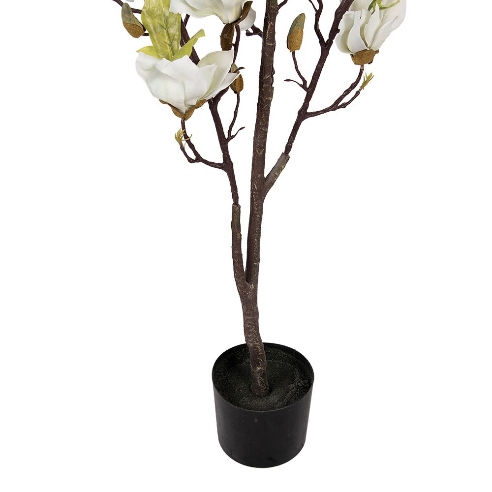 Kunstplant Magnolia 20x15x120 cm Wit Kunststof