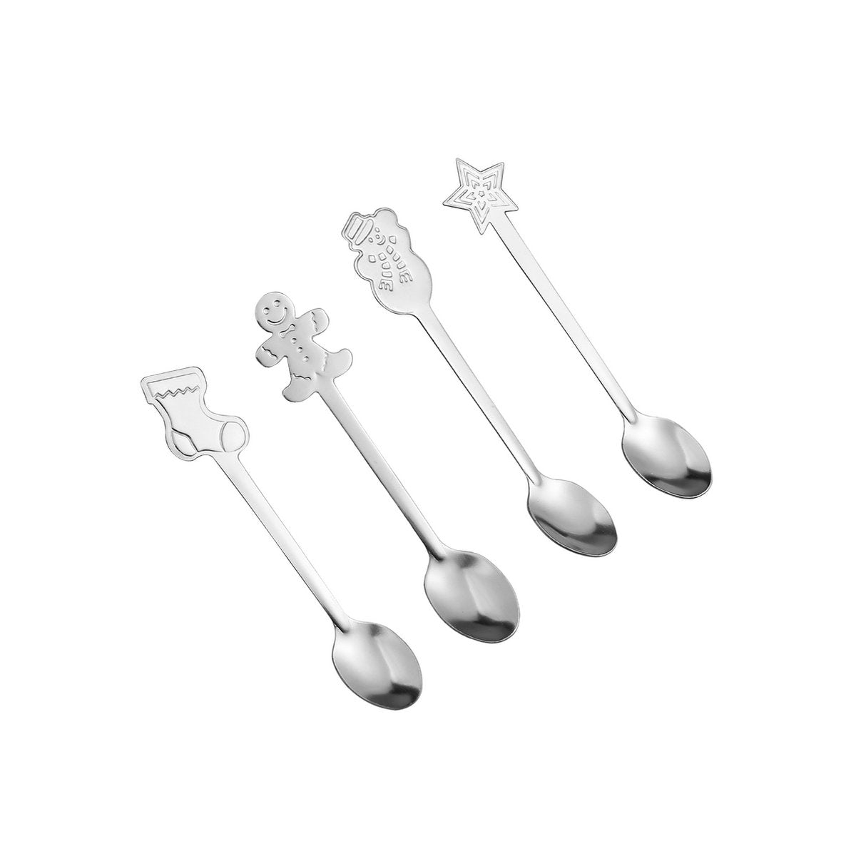 Theelepels 4 stuks zilver metaal