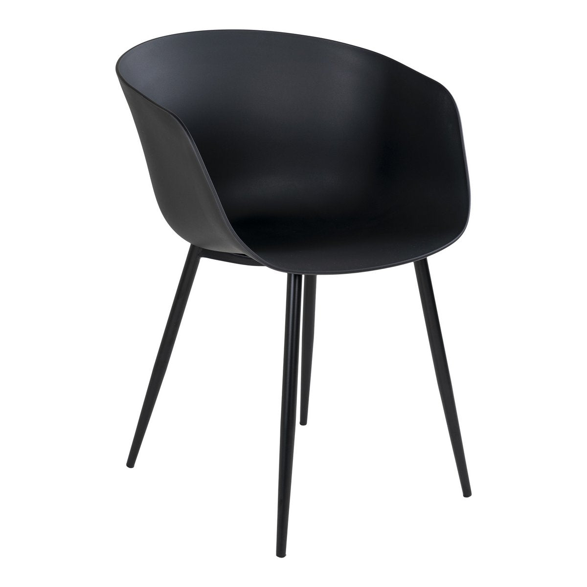 Roda Dining Chair Black PP Steel 53x54.5x79 cm Set 2