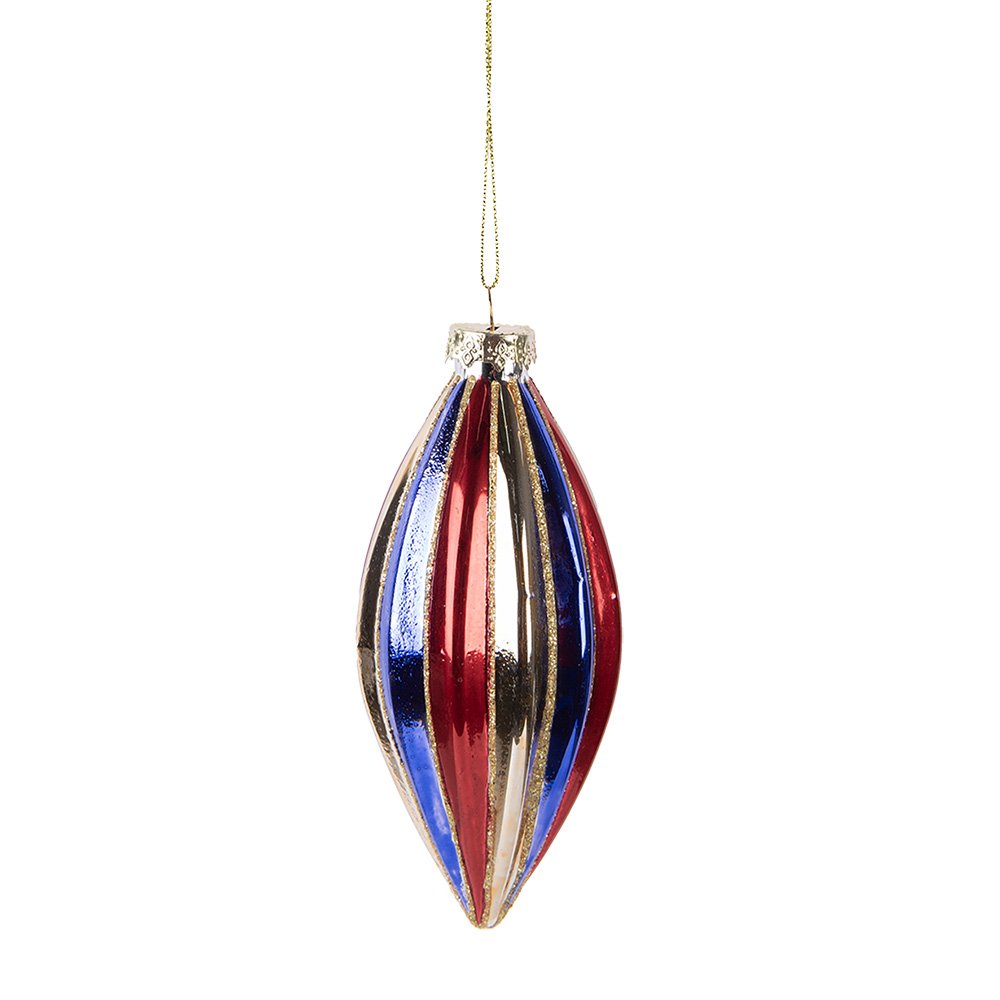 Christmas Bauble Ø 6x13 cm Multicolored Glass