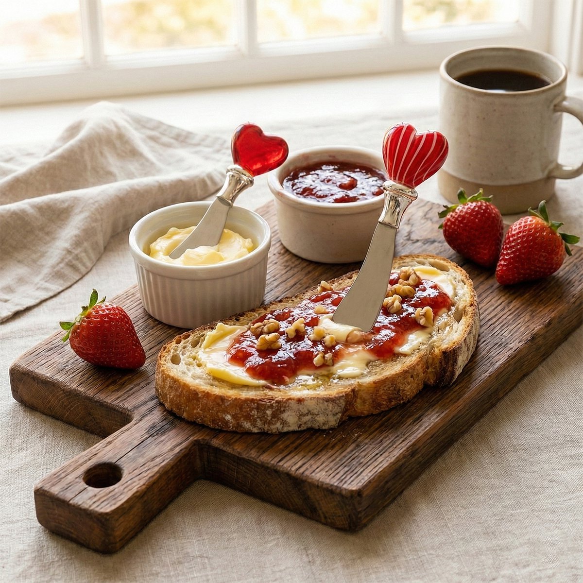 Red heart design spreaders - set of 2