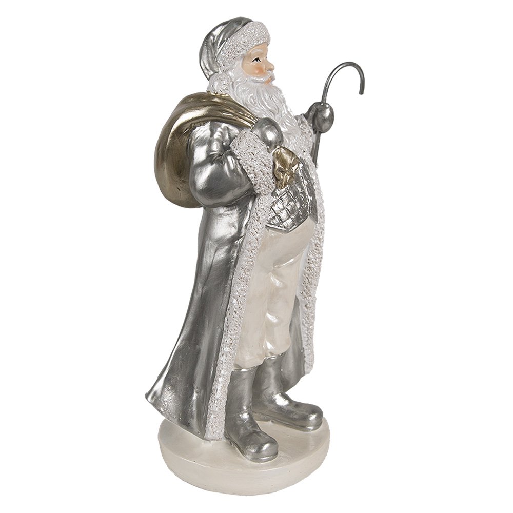 Christmas Decoration Santa Claus Figurine 20 cm Silver Plastic