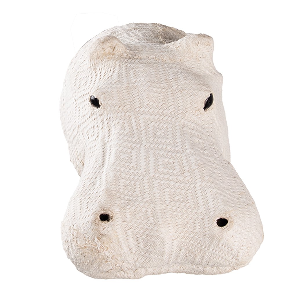Wanddecoratie nijlpaard 13x20x15 cm beige