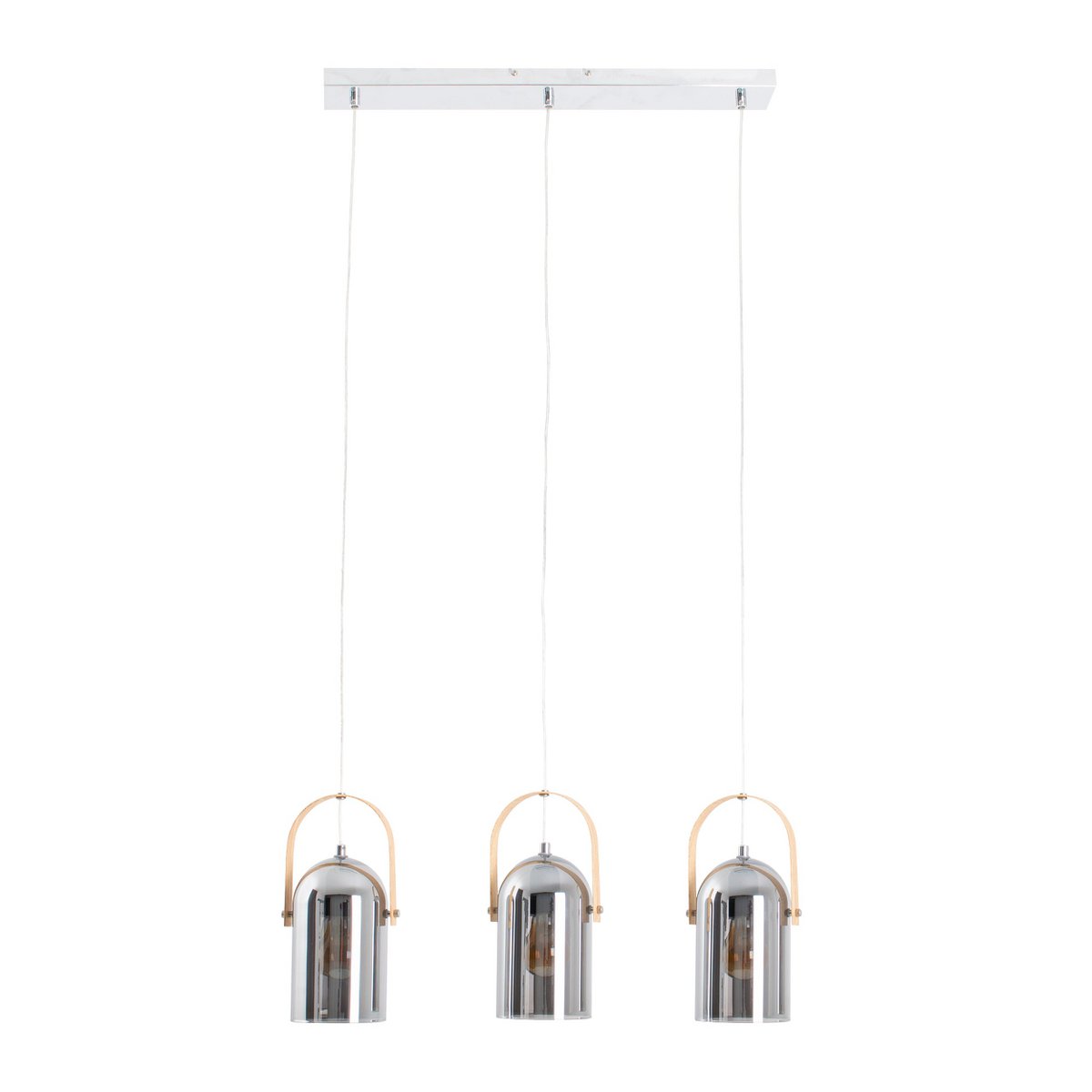 Pendellamp glasbollen L 58 cm spiegelend