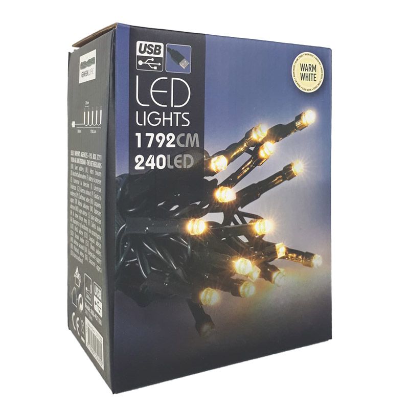 Decorativelighting Led-Verlichting Usb - 240 Led's - Warm Wit