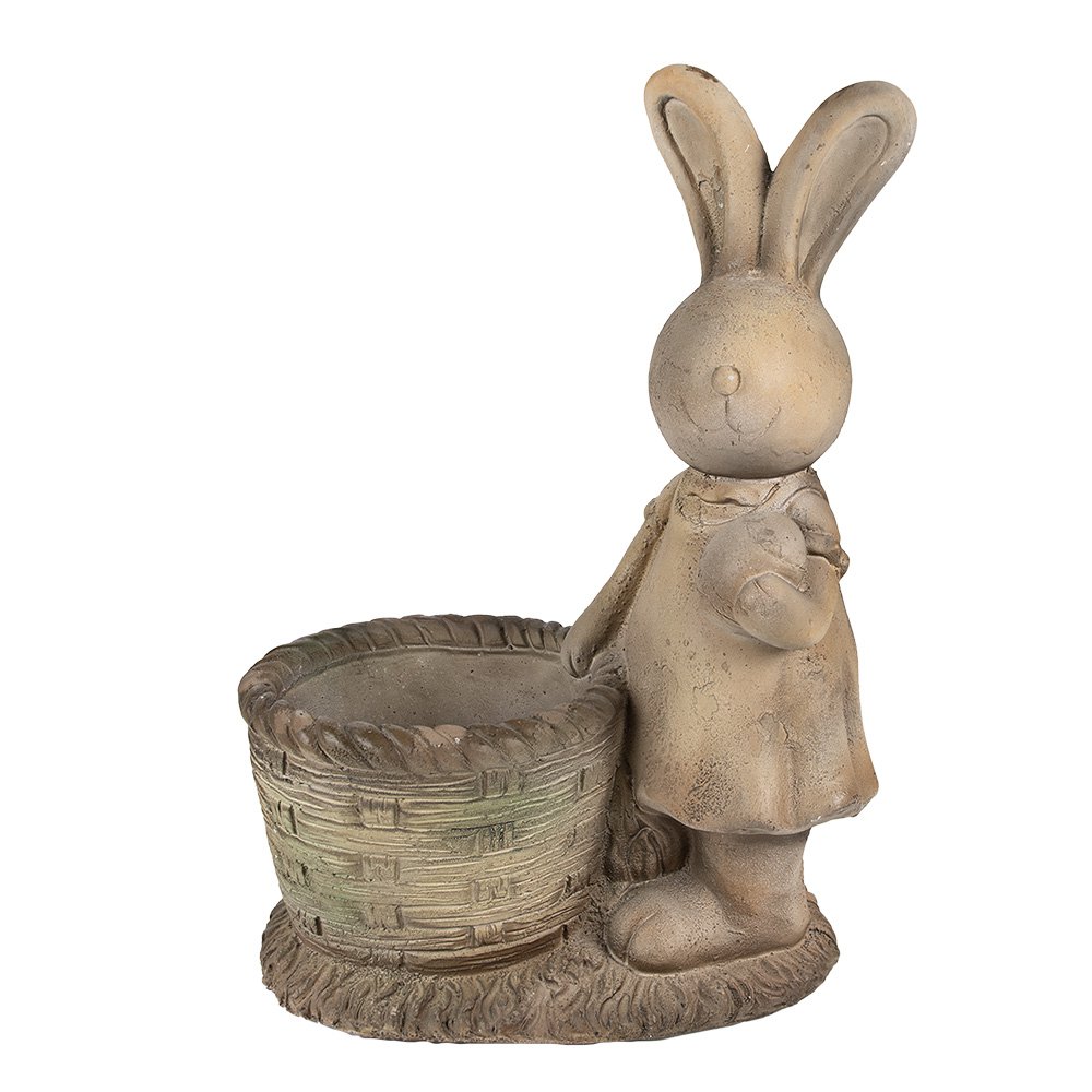 Bloempot Konijn 49 cm Bruin Beige Magnesium (MGO) Decoratie Beeld