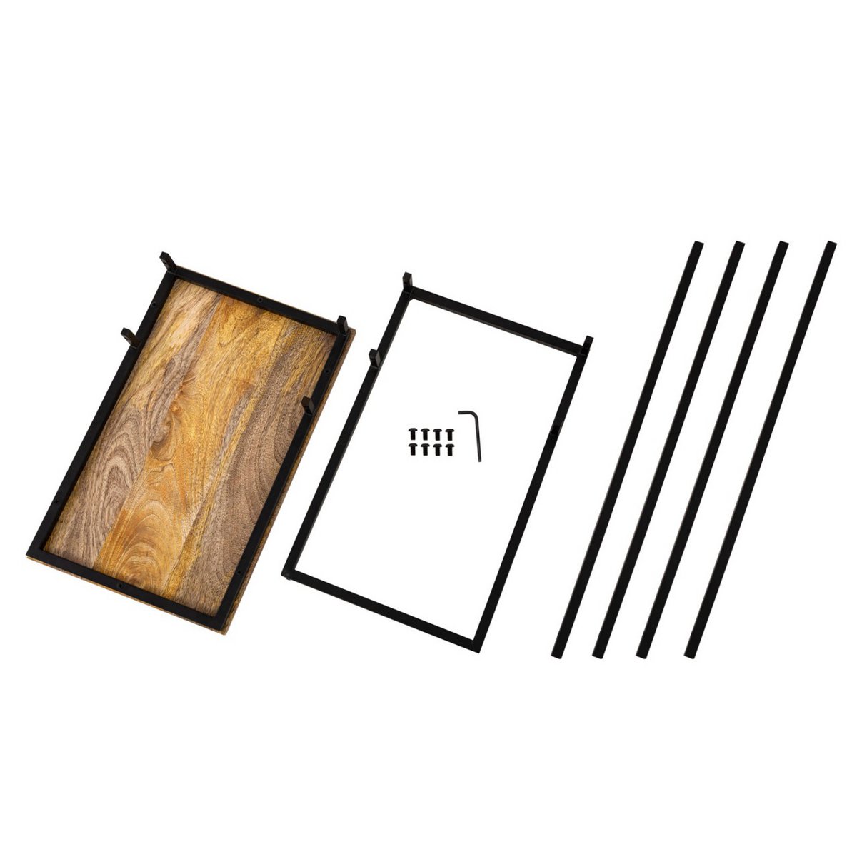 Bijzettafel Laptisch Hout 25x60x40 Duurzaam Metalen Frame