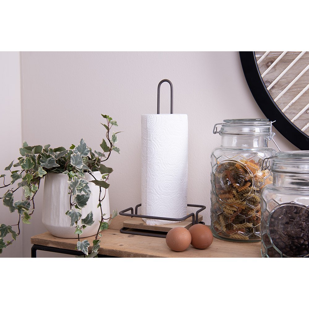 Kitchen Roll Holder 15x15x32 cm Brown Iron Paper Towel Holder