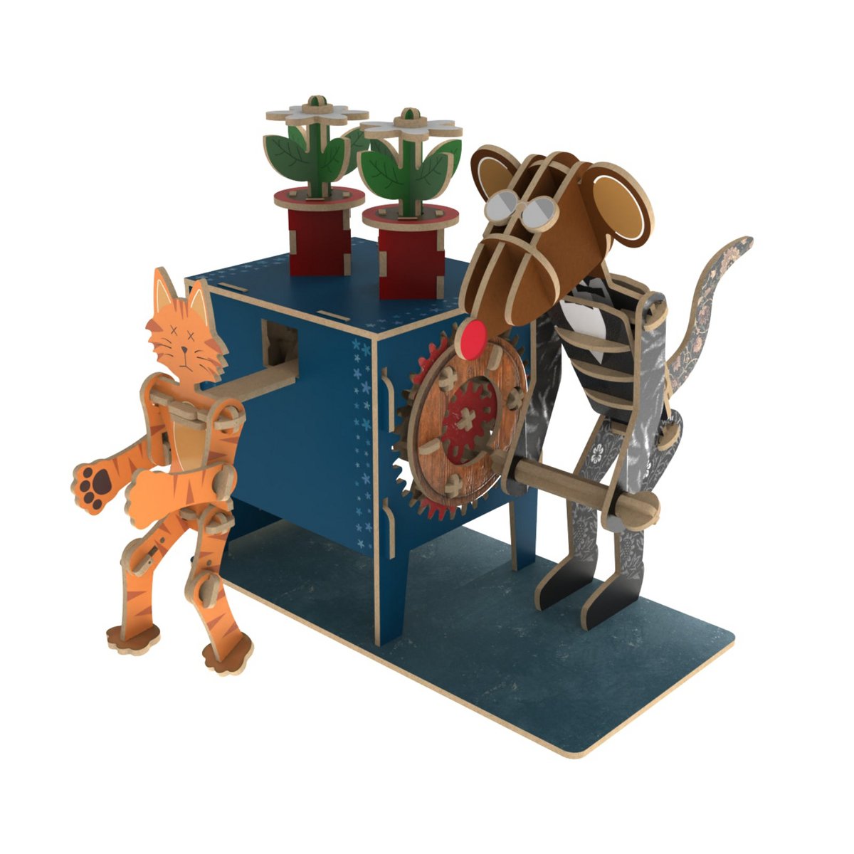 Ilo Build 3D Mechanische Houten Modelbouw Flower Box