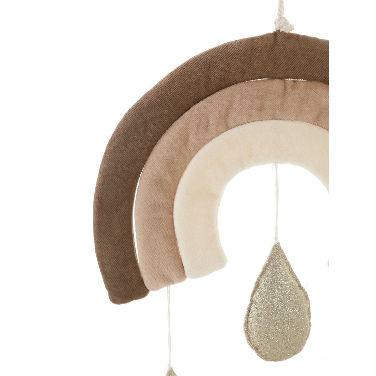 Wanddecor regenboog 30x20x35 cm fluweel bruin beige gebroken wit