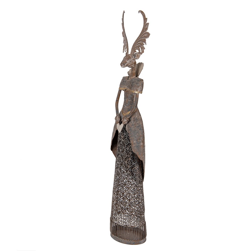 Decoratie Beeld Hert 20x11x81 cm Bruin Metaal