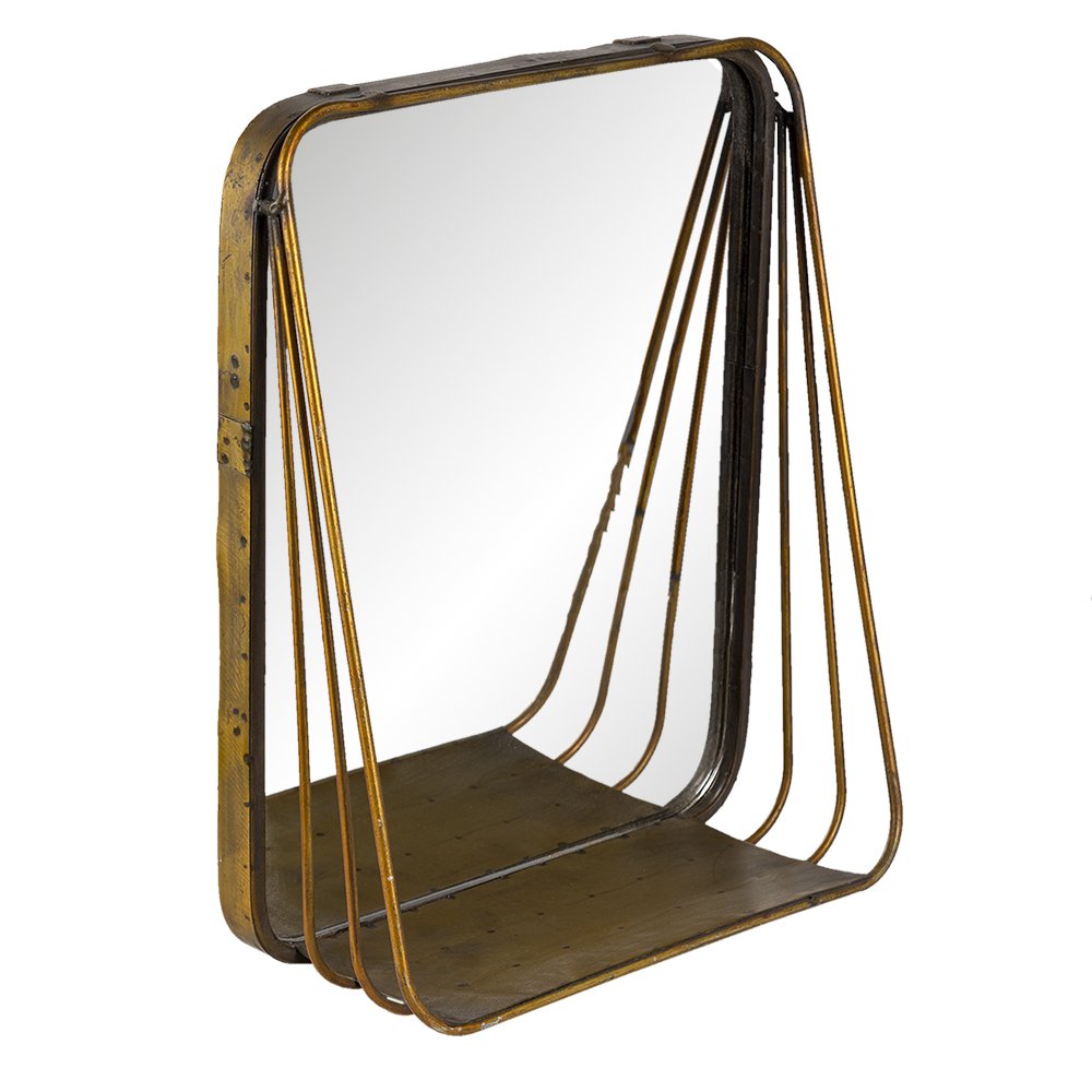 Mirror 26x32 cm Copper-colored Metal Large Mirror