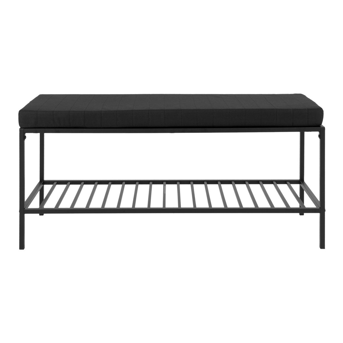 Halbank zwart staal met opbergplank 100x36x48,5cm