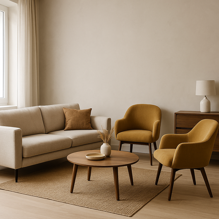 banken en stoelen voor een stijlvolle woonkamer
