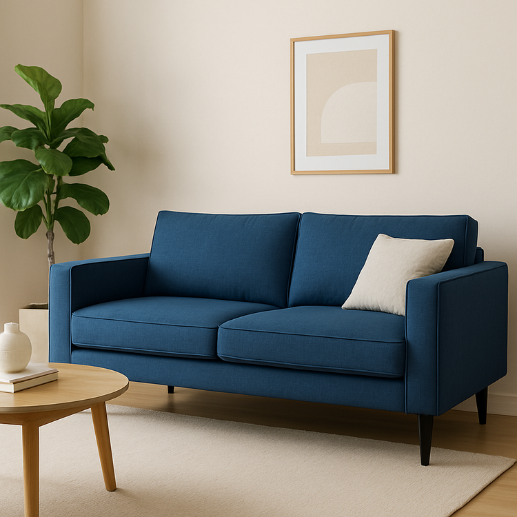 blauwe banken voor een moderne woonkamer