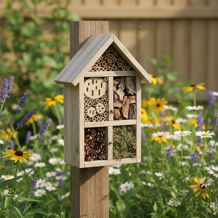 Insectenhotel en huisje