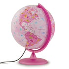 Globe 30 cm roze met verlichting