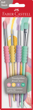 Penselenset 4 stuks pastelkleuren synthetisch haar