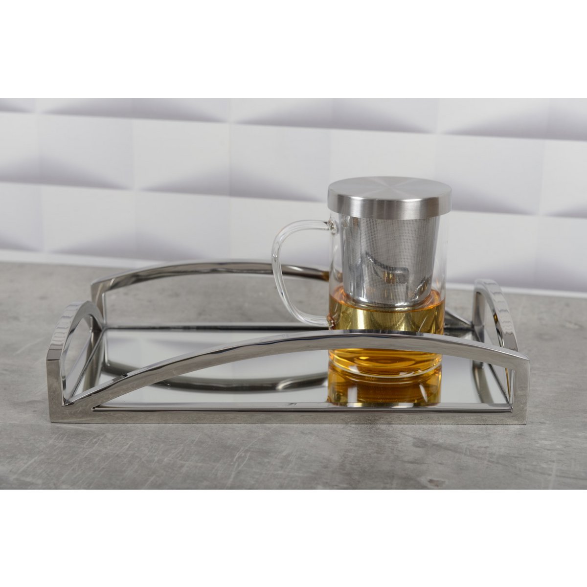 Mok 400ml glas met deksel en filter
