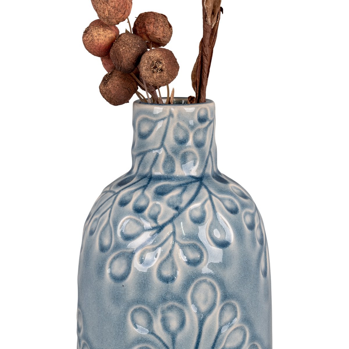 Vaas keramiek blauw 12x26 cm