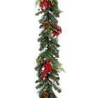Kerstguirlande 180 cm groen rood met dennenappels