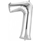 Basic Foil Balloon Number 7 58x88 cm Silver