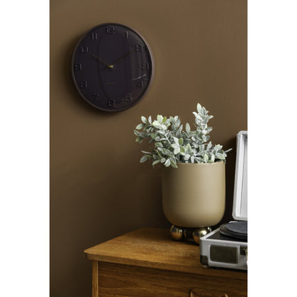 Wandklok 31 cm bruin metaal