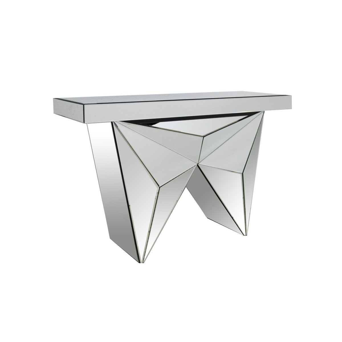 Console tafel 120x35.5x81 cm spiegelglas zilver MDF